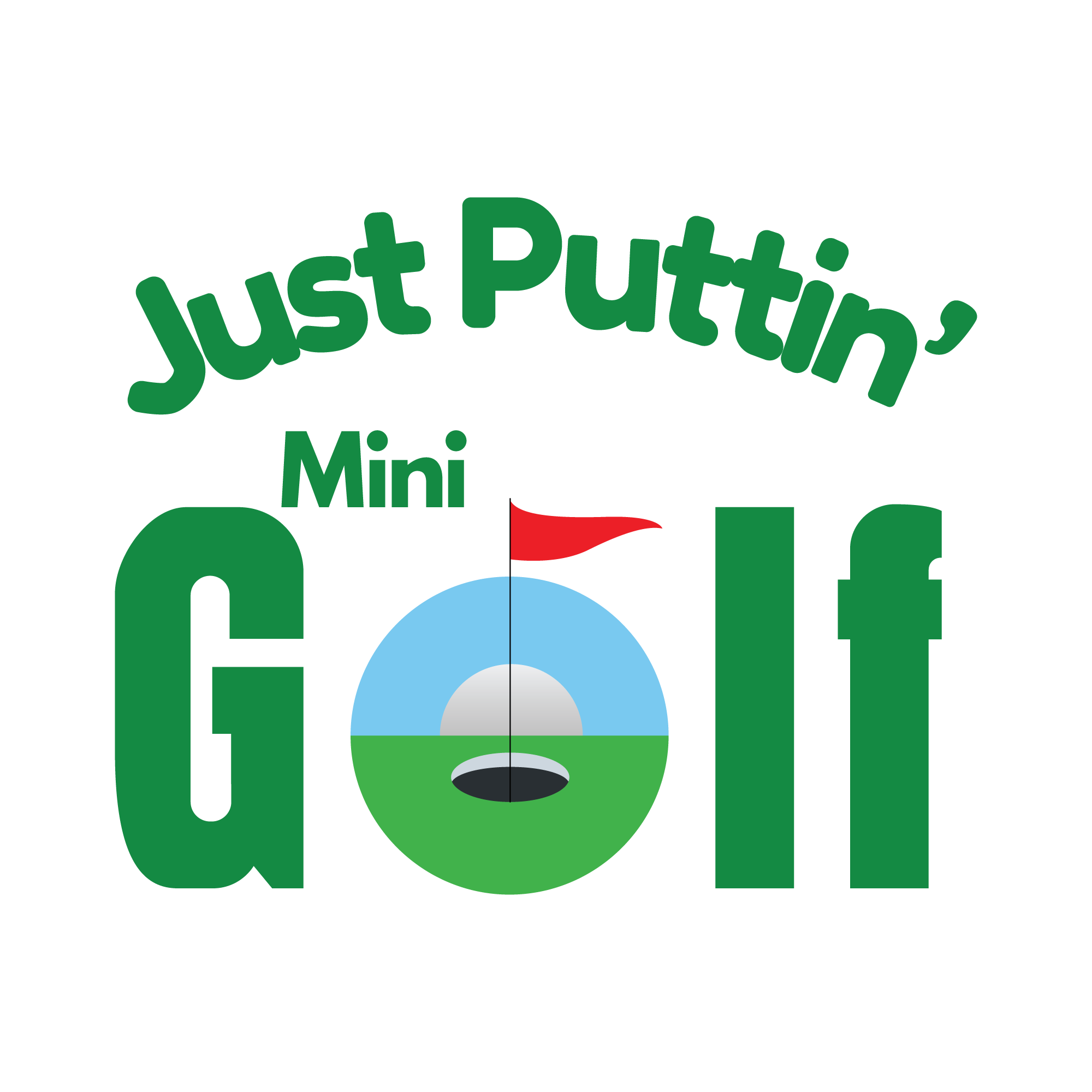 Just-Puttin' Mini Golf Logo Just Puttin Logo
