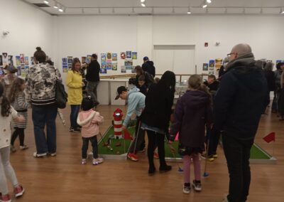 Students and parents at the Gander Arts and Culture Centre for their amazing painting skills!! Just Puttin' obstacles were painted by the kids as they learned more about Newfoundland & Labrador. The Paintastic Art Exhibit was led by the amazing Sandy Moss. Just Puttin' put forth donations towards the Gander SPCA.