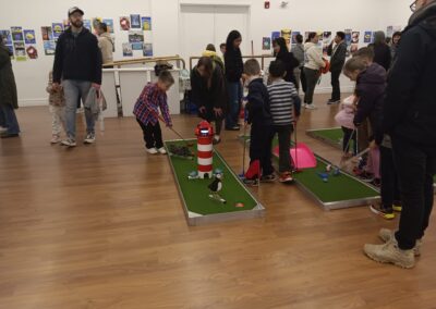 Students and parents at the Gander Arts and Culture Centre for their amazing painting skills!! Just Puttin' obstacles were painted by the kids as they learned more about Newfoundland & Labrador. The Paintastic Art Exhibit was led by the amazing Sandy Moss. Just Puttin' put forth donations towards the Gander SPCA.