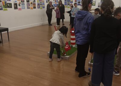 Students and parents at the Gander Arts and Culture Centre for their amazing painting skills!! Just Puttin' obstacles were painted by the kids as they learned more about Newfoundland & Labrador. The Paintastic Art Exhibit was led by the amazing Sandy Moss. Just Puttin' put forth donations towards the Gander SPCA.