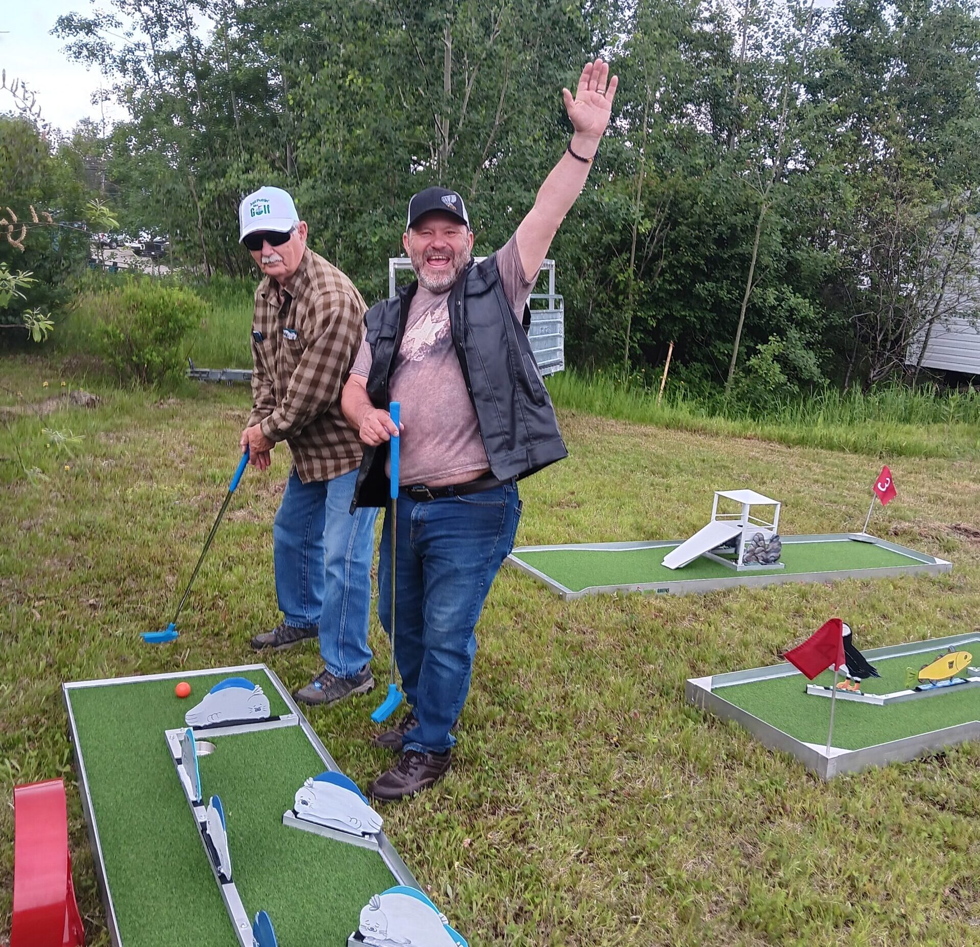 Celebrating a good time with Just Puttin Mini Golf in Hare Bay Newfoundland
